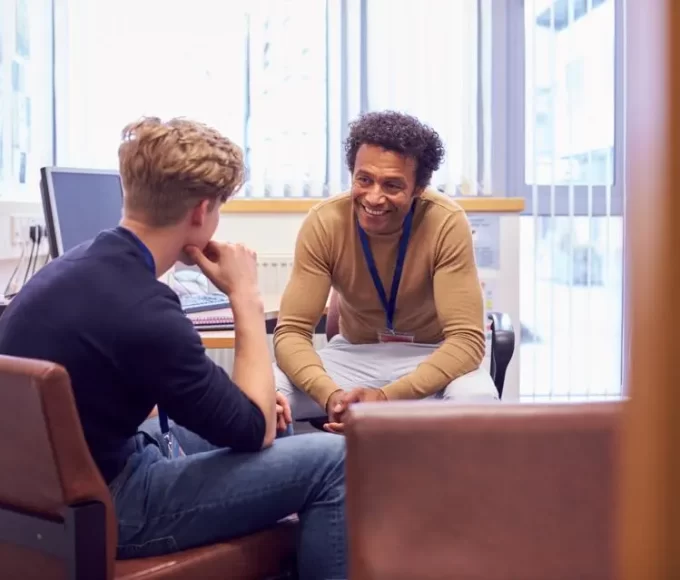 Campus Counselor Discussing Mental Health Issues