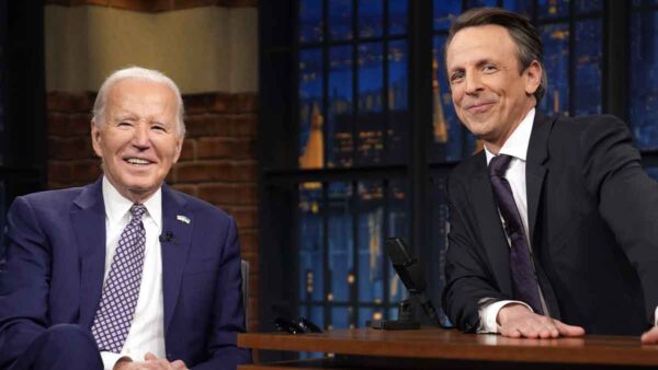 Biden talks with host Seth Meyers