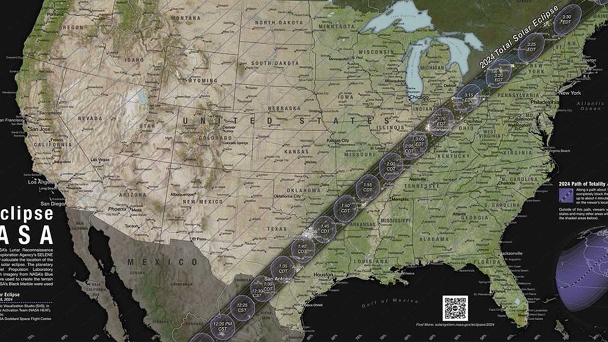 2024 Solar Eclipse Map QR Code