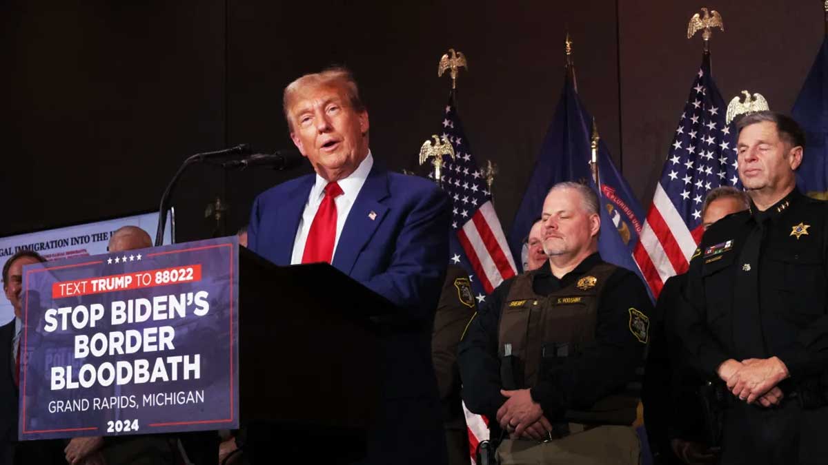 Trump Campaigns in Grand Rapids, Michigan