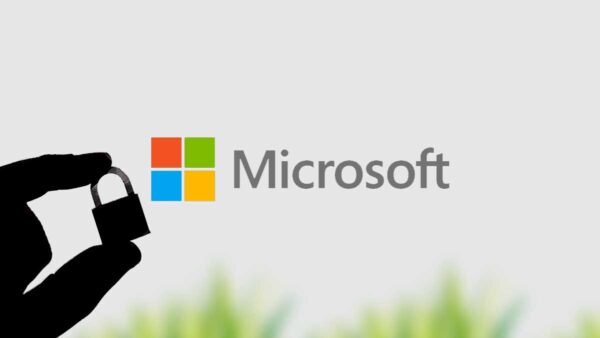 A padlock icon next to the Microsoft logo signifies "security."