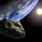 Earth and asteroid