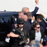 Butler, Pennsylvania - July 13: Secret Service agents shield