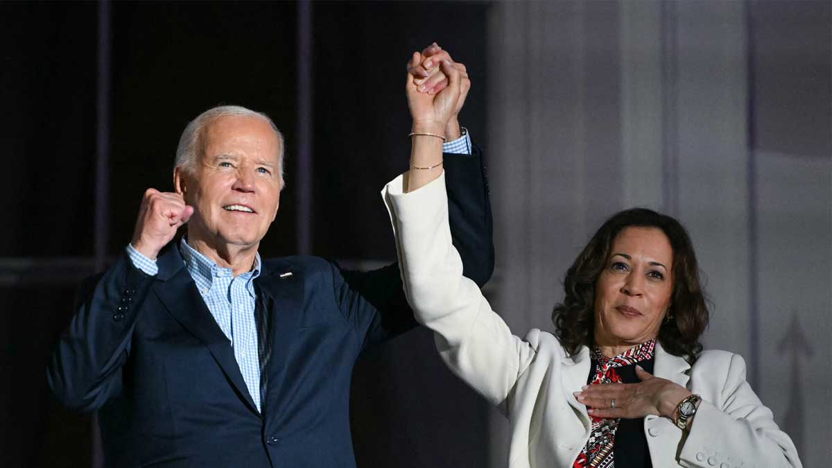 Biden and Harris at July 4th fireworks, White House 2024