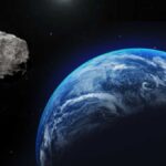 Earth and asteroid