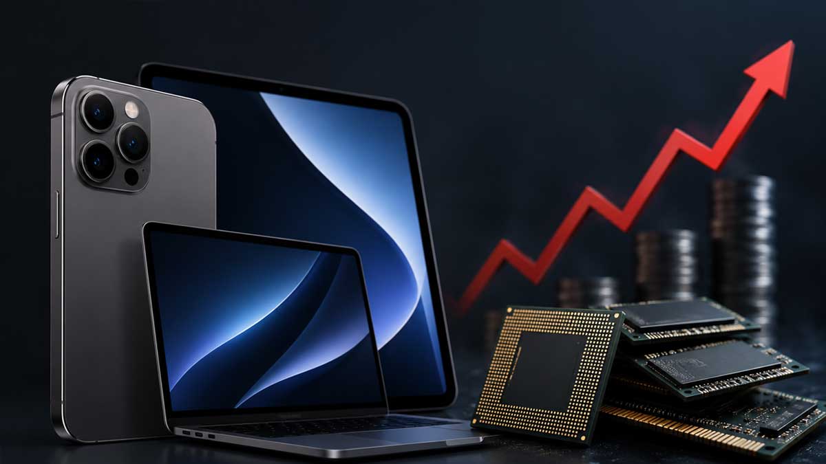 Apple devices and rising chip costs concept