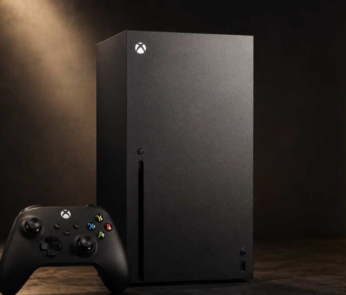 Xbox console and controller gaming setup
