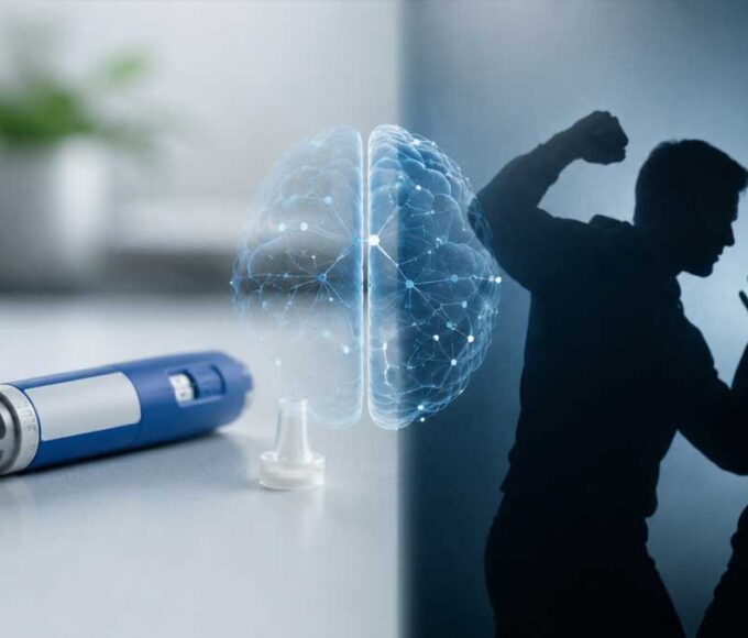 Ozempic medication and health study concept