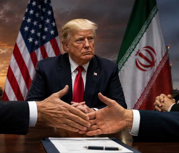 Trump and Iran deal negotiations concept