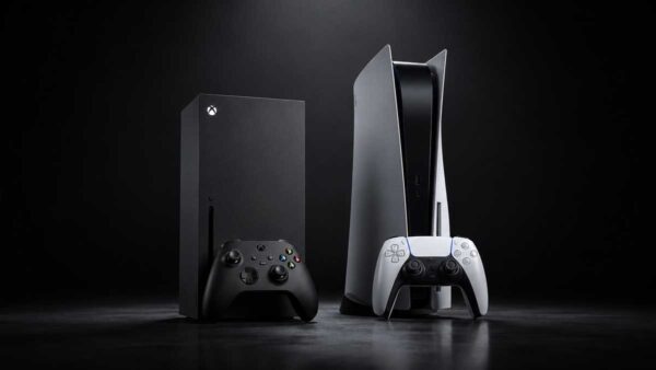 Xbox and PS5 gaming consoles