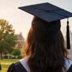 High school graduates at commencement ceremony