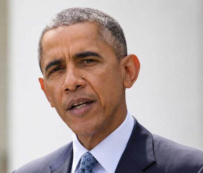 Barack Obama speaking during podcast interview