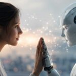 Human-centered AI and human collaboration concept
