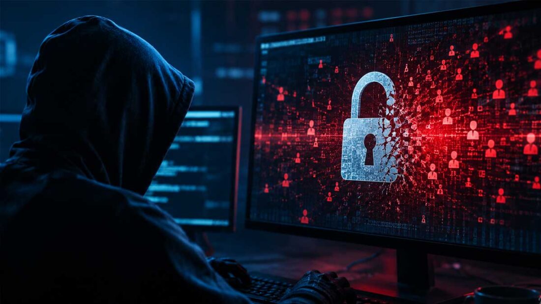 Cybersecurity password breach concept