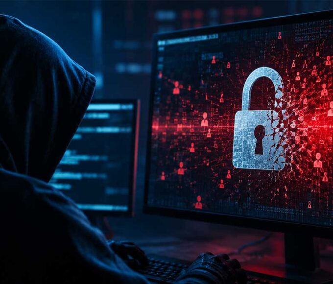 Cybersecurity password breach concept