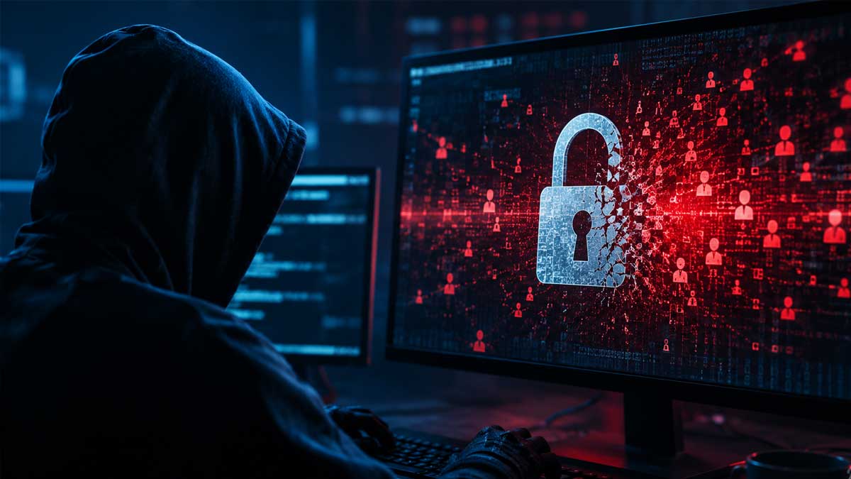 Cybersecurity password breach concept