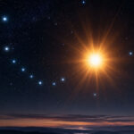 Blaze Star nova in night sky.