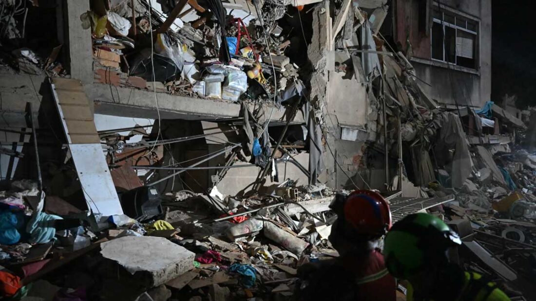 Collapsed buildings after Venezuela earthquake