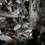 Collapsed buildings after Venezuela earthquake
