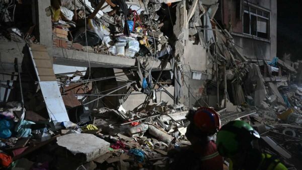 Collapsed buildings after Venezuela earthquake