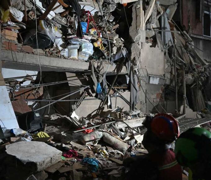 Collapsed buildings after Venezuela earthquake