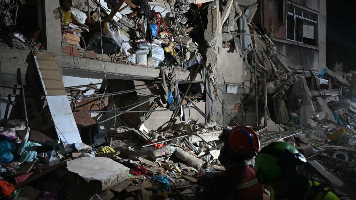 Collapsed buildings after Venezuela earthquake