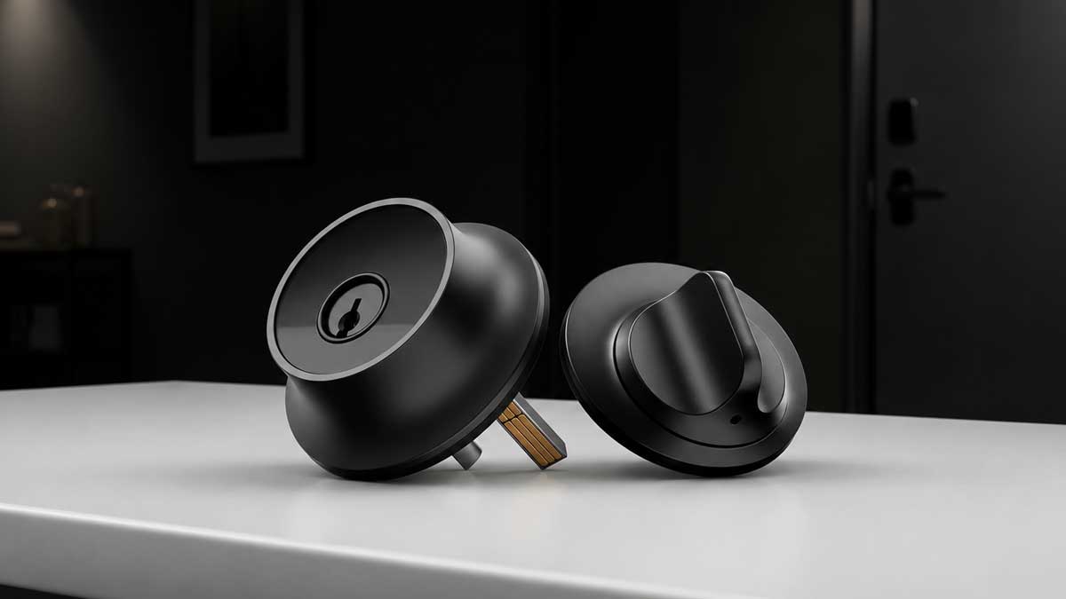 Level smart lock installed on a door