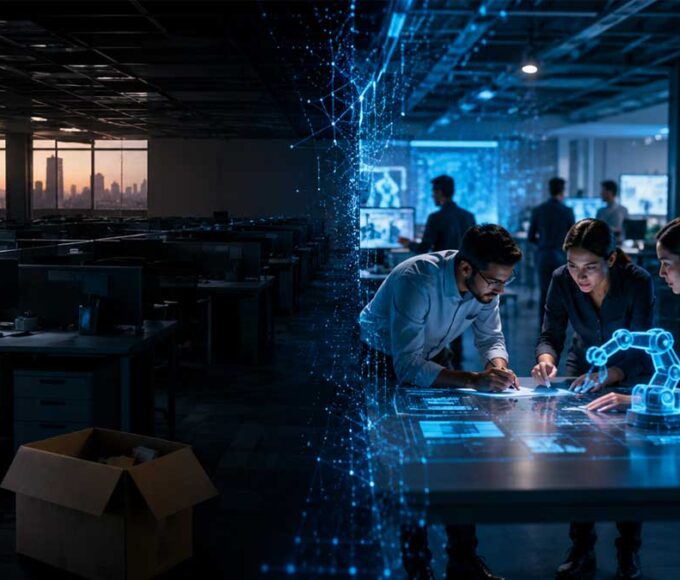 AI and workforce transformation concept