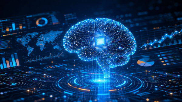AI-powered business leadership concept