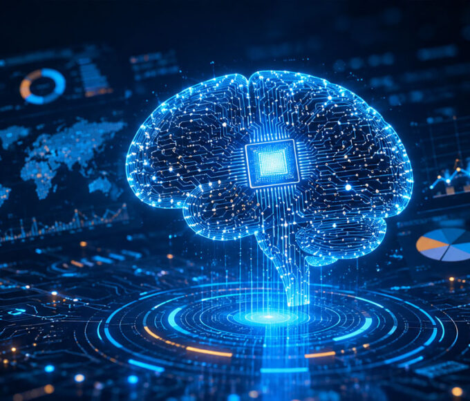 AI-powered business leadership concept