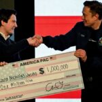 Elon Musk presents $1 million check