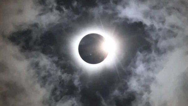 Total solar eclipse over Earth