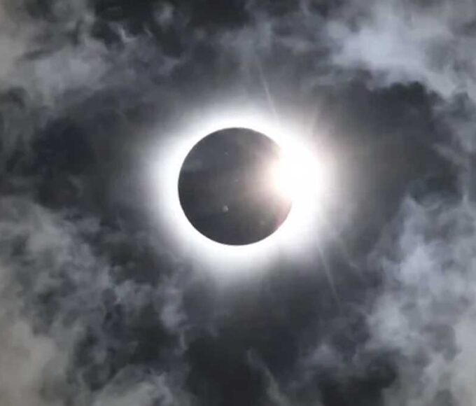 Total solar eclipse over Earth