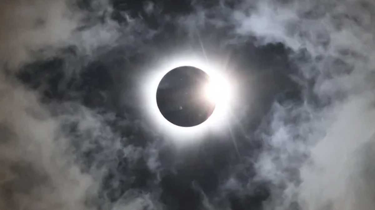 Total solar eclipse over Earth