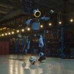 Atlas humanoid robot with soccer ball
