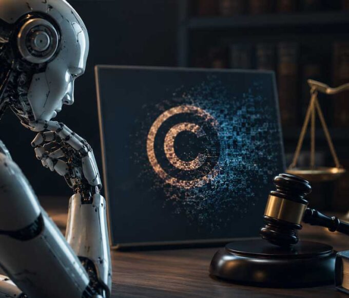 AI-generated content and copyright concept