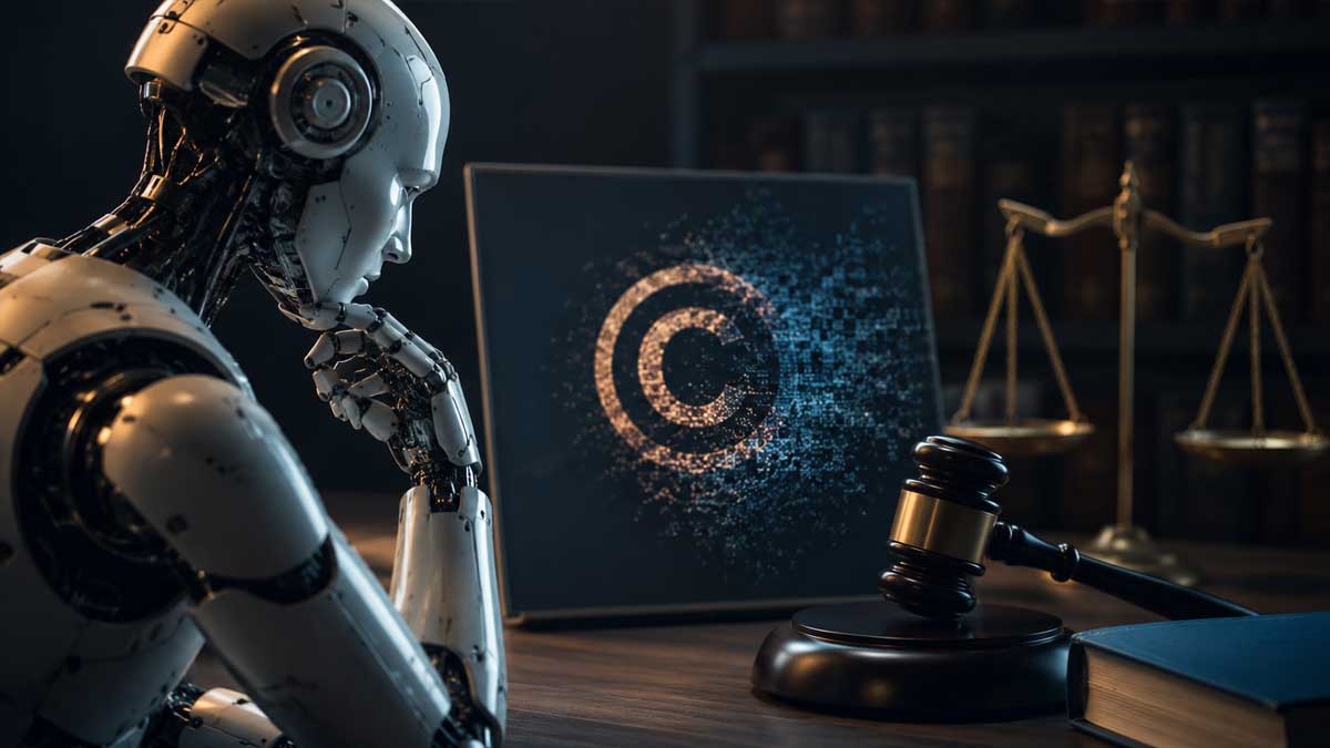 AI-generated content and copyright concept