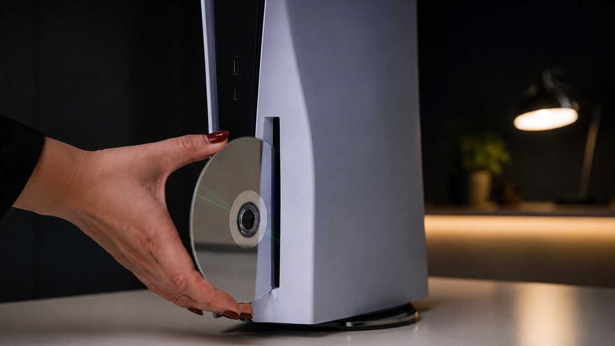 PlayStation game discs and console