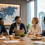 International business team meeting