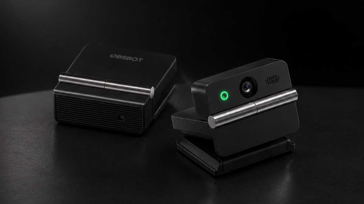 Obsbot Meet Flip 4K AI folded webcam