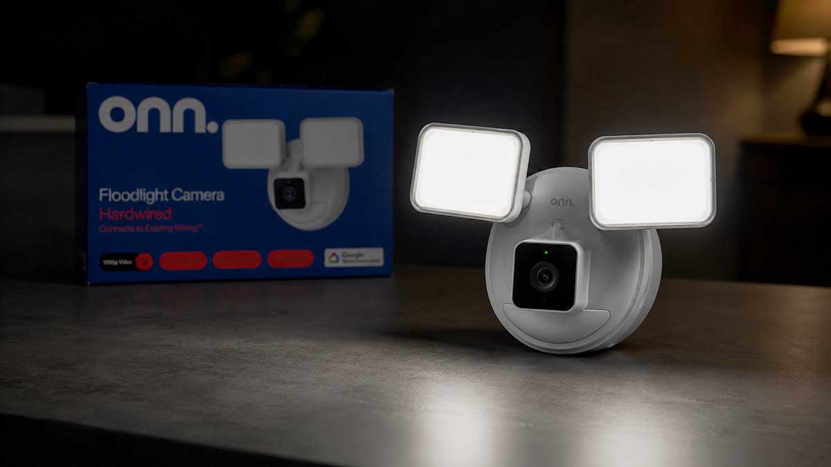 Onn Outdoor Floodlight Camera Hardwired
