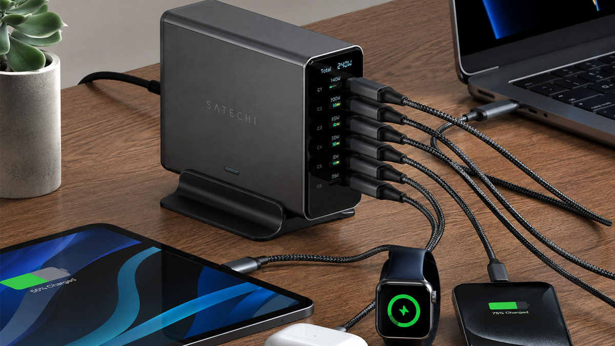 Satechi ChargeView 240W six-port USB-C charger
